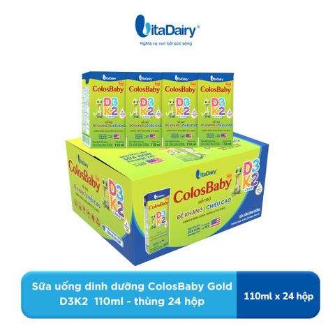  Sữa uống dinh dưỡng ColosBaby Gold D3K2 110ml - thùng 24 hộp 