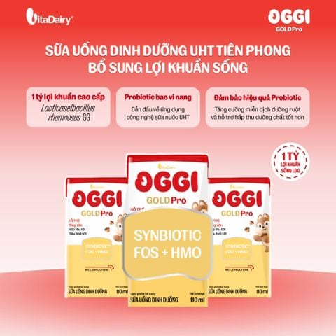  [THÙNG 48 HỘP] Sữa uống dinh dưỡng Oggi Gold Pro - hỗ trợ tối ưu hấp thu, hỗ trợ tăng cân - Hộp 180ml 