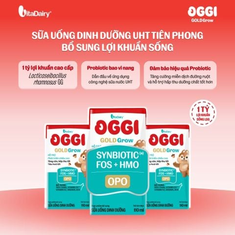  [THÙNG 24 HỘP] Sữa uống dinh dưỡng Oggi Gold Grow phát triển chiều cao, hỗ trợ hấp thu - Hộp 110ml 