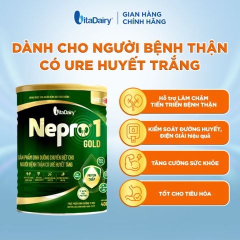  [COMBO 2 LON] Sữa bột Nepro 1 Gold Lon 900g - Phù hợp chế độ dinh dưỡng đặc biệt (dành cho người tiểu đường) 