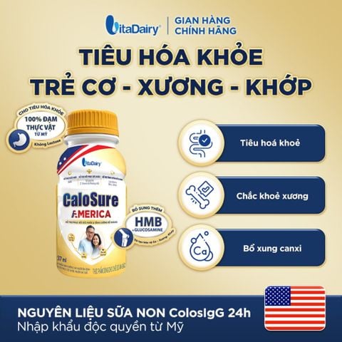  Sữa bột pha sẵn Calosure America Thùng 24 chai 237ml - VitaDairy 