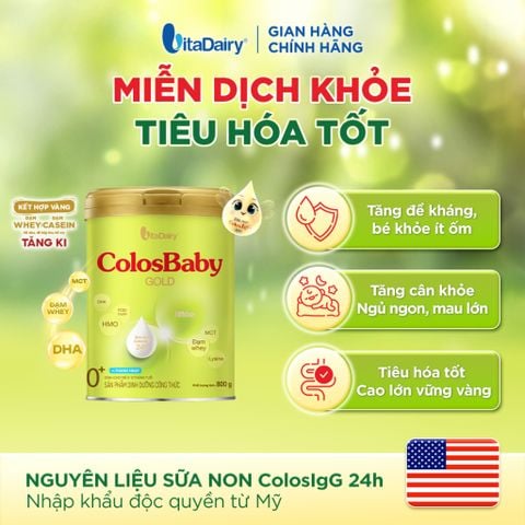  [COMBO TIẾT KIỆM 1.2KG] Sữa bột ColosBaby Gold cải tiến cho trẻ 0+ – Hỗ trợ tăng cân – Lon 400g + 800g 