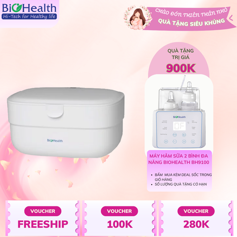Hộp Tiệt Trùng UV 6L BioHeath BH5100, Có Thể Chứa Được 7 Bình Sữa