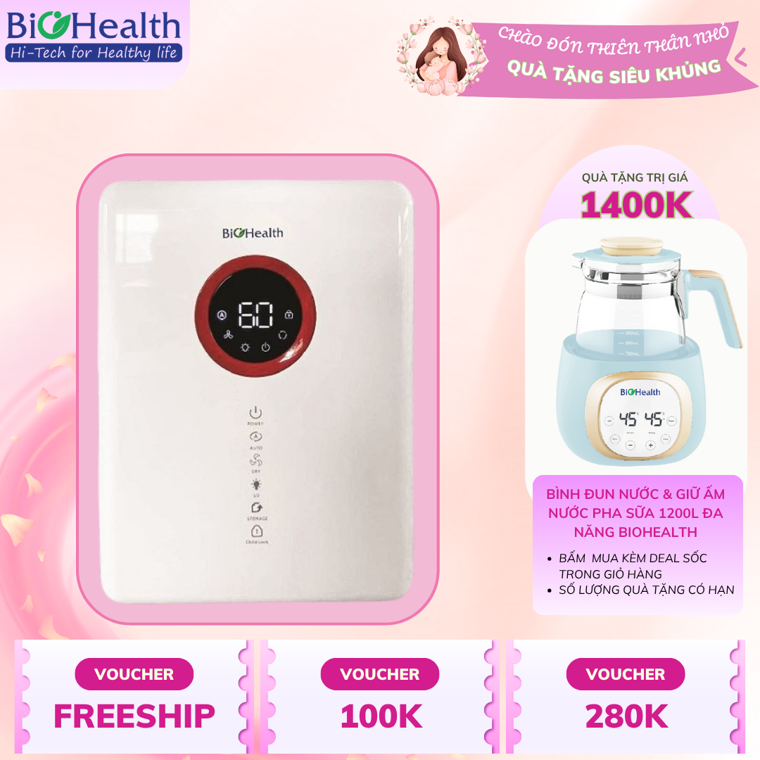 Máy Tiệt Trùng  UV  Cao Cấp Cửa Trên 18L BH5700, Sấy Khô, Tiệt Trùng UV, Bảo Quản