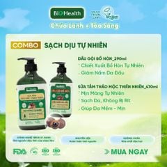 Combo Dầu Gội Bồ Hòn 290ml & Sữa Tắm Thảo Mộc Thiên Nhiên 470ml BioHealth