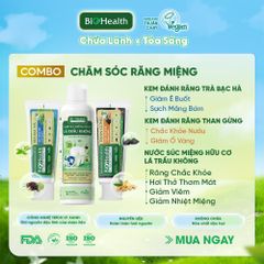 Combo chăm sóc răng miệng thuần chay Biohealth Hơi Thở Tươi Mát 2in1
