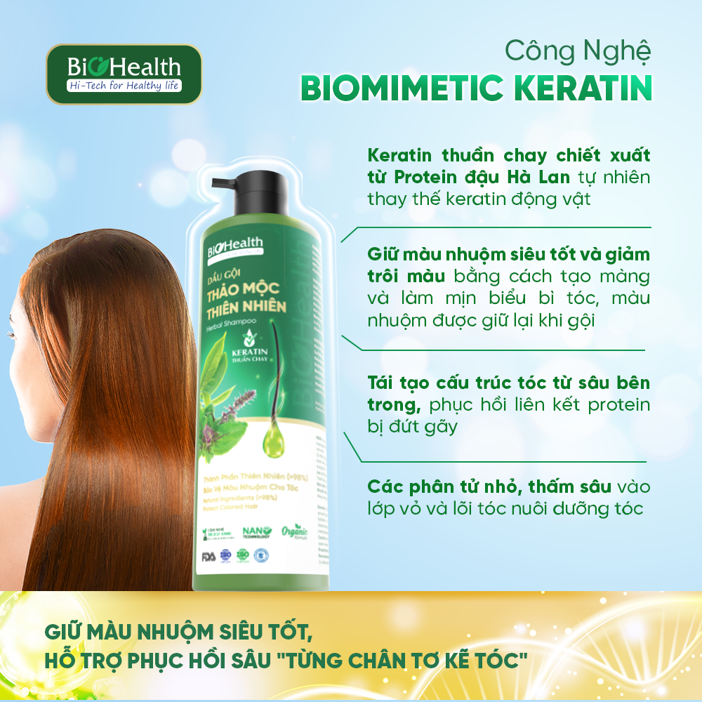 Dầu Gội Thảo Mộc Keratin 290ML -Bí Quyết Duy Trì Màu Tóc Nhuộm Rạng Rỡ Từ Thiên Nhiên