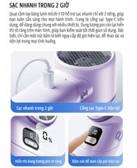 Quạt cầm tay tích điện miLife F10 đầu xoay 180 độ