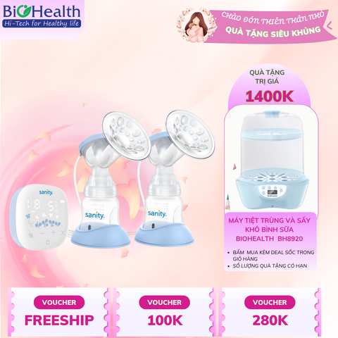 Máy Hút Sữa Điện Đôi SANITY S6306, Hút Luân Phiên Dễ Dàng, Kích Thích Tuyến Sữa Hiệu Quả