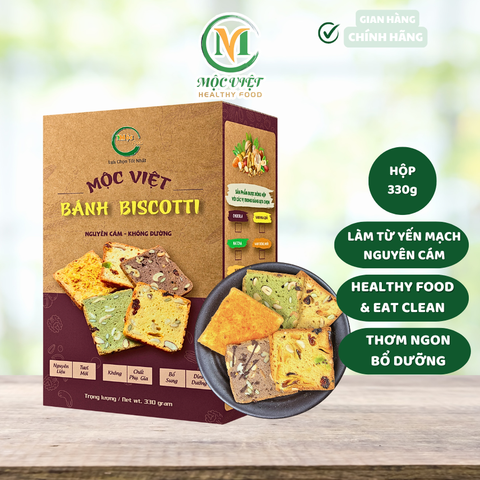  Bánh ăn kiêng Biscoti hộp 5 vị Mộc Việt 