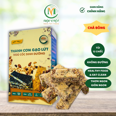  Thanh cơm gạo lứt siêu hạt ngũ cốc Chà Bông hộp 250gr 