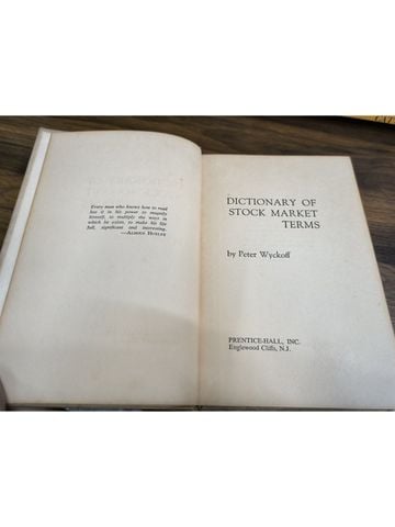  Dictionary Of Stock Market Terms - Peter Wyckoff 