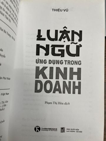  Luận Ngữ Ứng Dụng Trong Kinh Doanh - Thiệu Vũ 