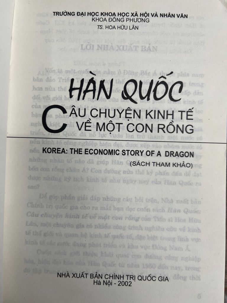  Hàn Quốc: Câu Chuyện Kinh Tế Về Một Con Rồng - Ts. Hoa Hữu Lân 