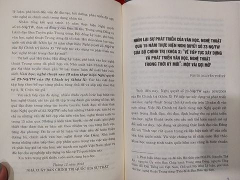  Văn học, nghệ thuật sau 15 năm thực hiện nghị quyết số 23-NQ/TW của bộ chính trị (khóa X) 