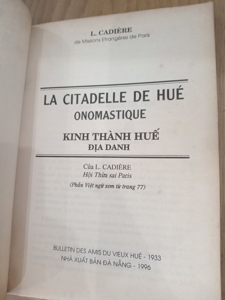  Kinh Thành Huế-địa Danh - Léopold Cadière 