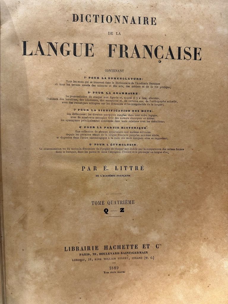  Dictionnaire De La Langue Française Q Z - E. Littré 