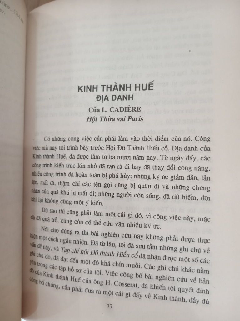  Kinh Thành Huế-địa Danh - Léopold Cadière 