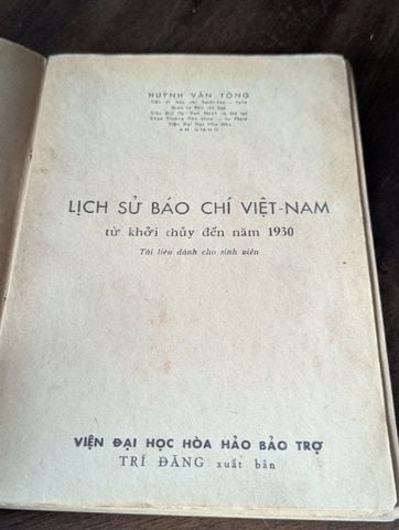  Lịch Sử Báo Chí Việt Nam Từ Khởi Thuỷ Đến Năm 1930 - Huỳnh Văn Tòng 