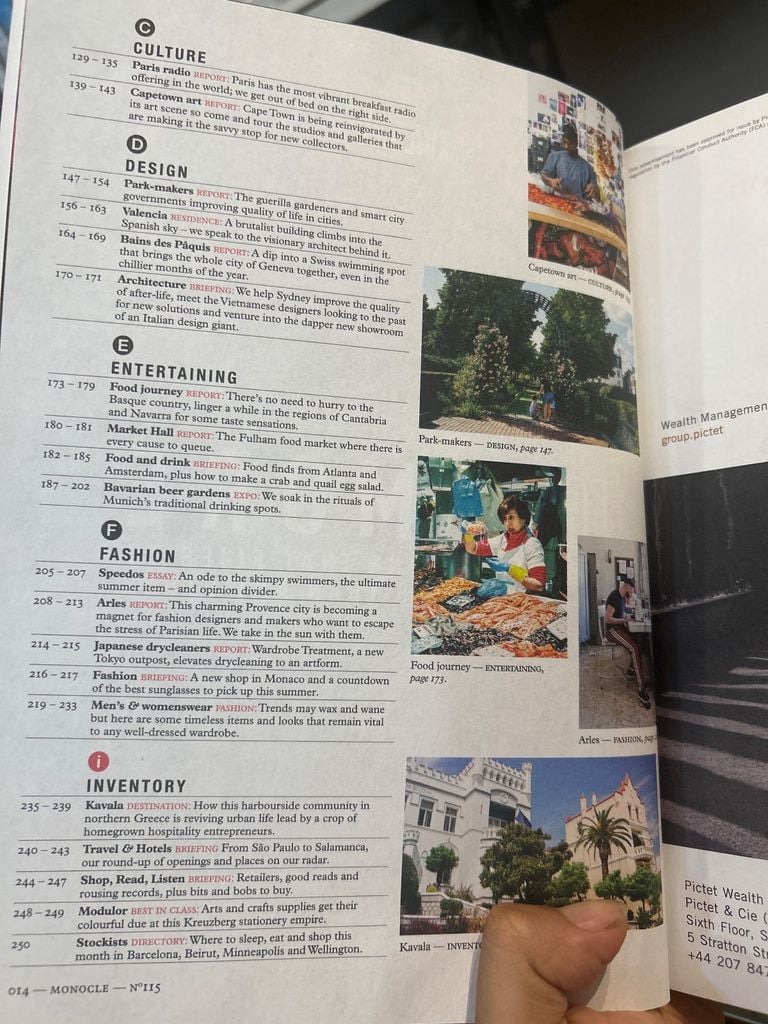  Monocle - July/August 2018 | Issue 115 | Quality Of Life Annual 