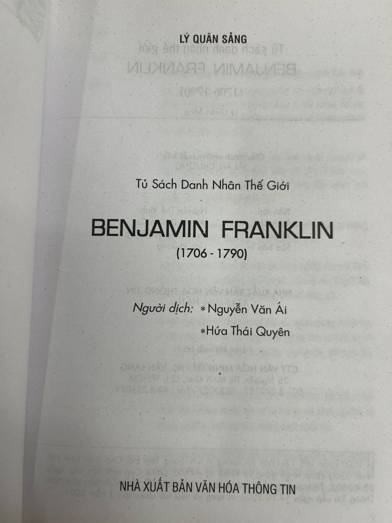  Benjamin Franklin - Lý Quân Sảng 