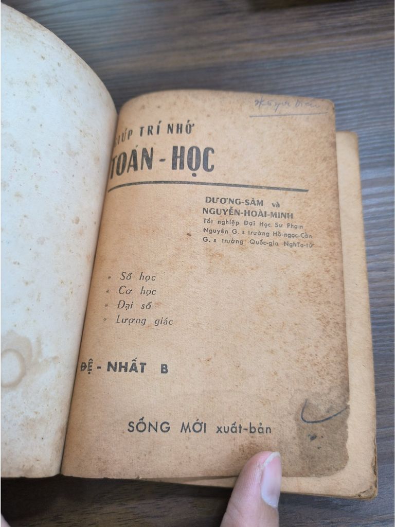  Giúp Trí Nhớ Toán Học Đệ Nhất B - Dương Sâm, Nguyễn Hoài Minh 