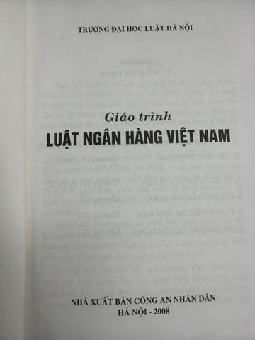  Giáo Trình Luật Ngân Hàng Việt Nam 
