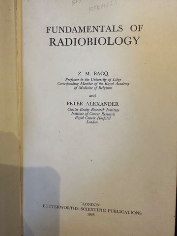  Fundamentals Of Radiobiology – Z. M. Bacq, Peter Alexander 
