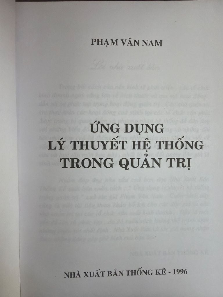  Ứng Dụng Lý Thuyết Hệ Thống Trong Quản Trị - Phạm Văn Nam 