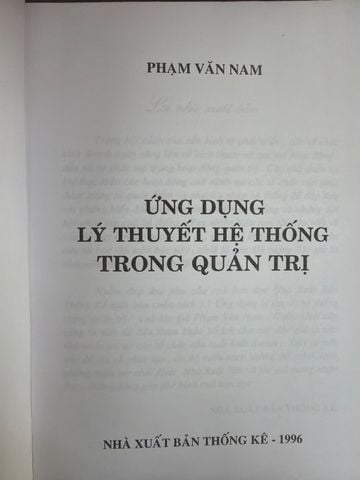  Ứng Dụng Lý Thuyết Hệ Thống Trong Quản Trị - Phạm Văn Nam 