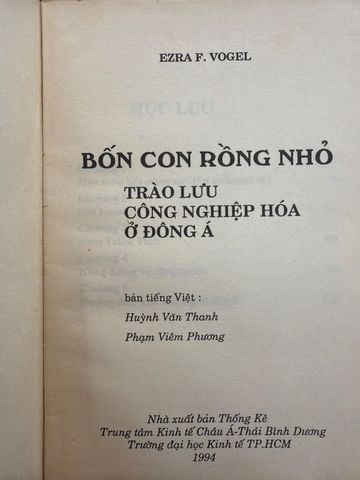 Bốn Con Rồng Nhỏ Trào Lưu Công Nghiệp Hóa Ở Đông Á - Ezra F. Vogel 