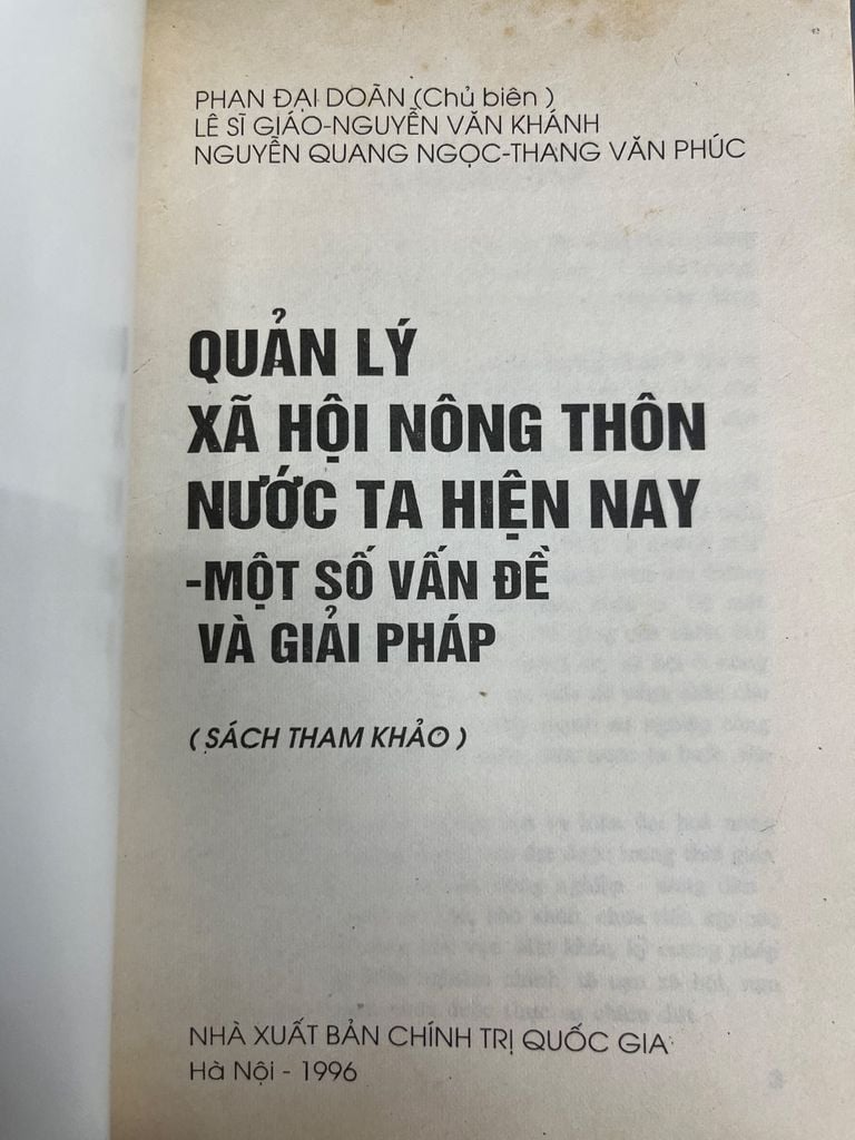  Quản Lý Xã Hội Nông Thôn Nước Ta Hiện Nay Một Số Vấn Đề Và Giải Pháp - Phan Đại Doãn, Lê Sĩ Giáo Nguyễn Văn Khánh, Nguyễn Quang Ngọc Thang Văn Phúc 