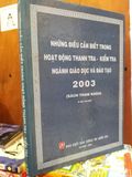  Những điều cần biết trong hoạt động thanh tra - kiểm tra ngành giáo dục và đào tạo 2003 