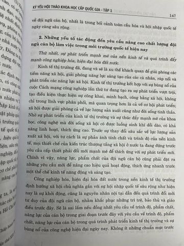  Đào tạo, bồi dưỡng cán bộ có đủ khả năng làm việc trong môi trường quốc tế 