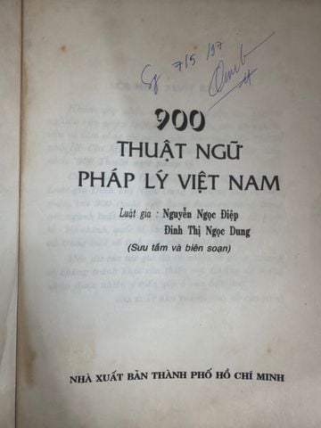  900 Thuật Ngữ Pháp Lý Việt Nam - Nguyễn Ngọc Điệp, Đinh Thị Ngọc Dung 