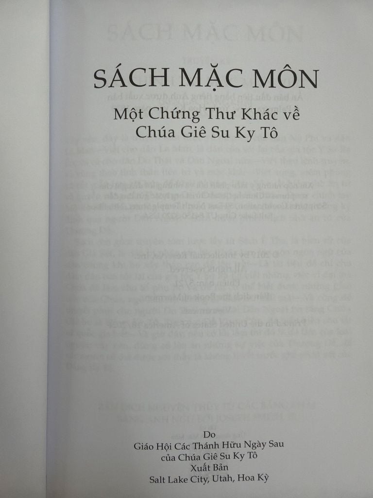 Sách Mặc Môn Một Chứng Thư Khác Về Chúa Giê Su Ky Tô 