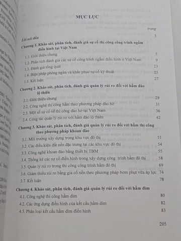 Phân Tích Sự Cố và Quản Lí Rủi Ro trong Xây Dựng Công Trình Ngầm - PGS.TS. Lê Quang Hanh (Chủ Biên), GS.TS. Nguyễn Viết Trung