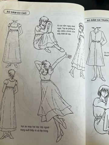  Vẽ truyện tranh theo phong cách Nhật Bản: bộ sưu tập áo đầm 