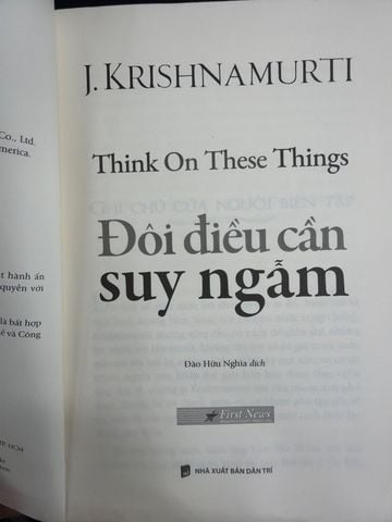  Đôi Điều Cần Suy Ngẫm – J. Krishnamurti 