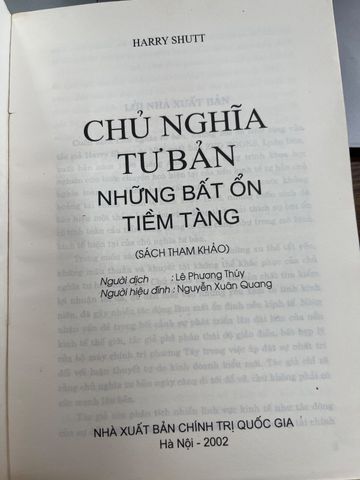  Chủ Nghĩa Tư Bản Những Bất Ổn Tiềm Tàng – Harry Shutt 