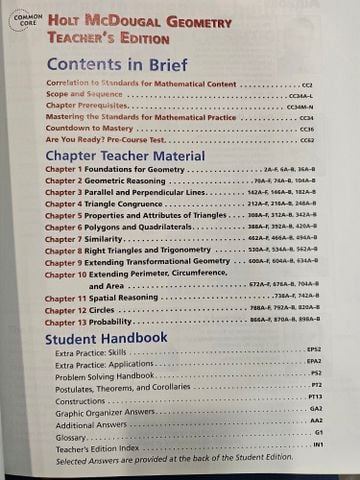  Holt McDougal Geometry Common Core Editon 