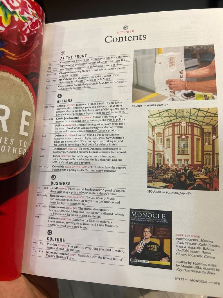  Monocle - October 2018 | Issue 117 | Culture Preview Special 