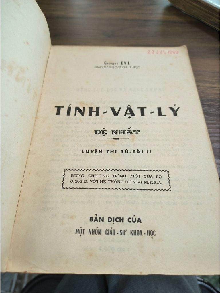  Tính Vật Lý Đệ Nhất A, B, Và Kỹ Thuật - Georges Eve, Lebossé 