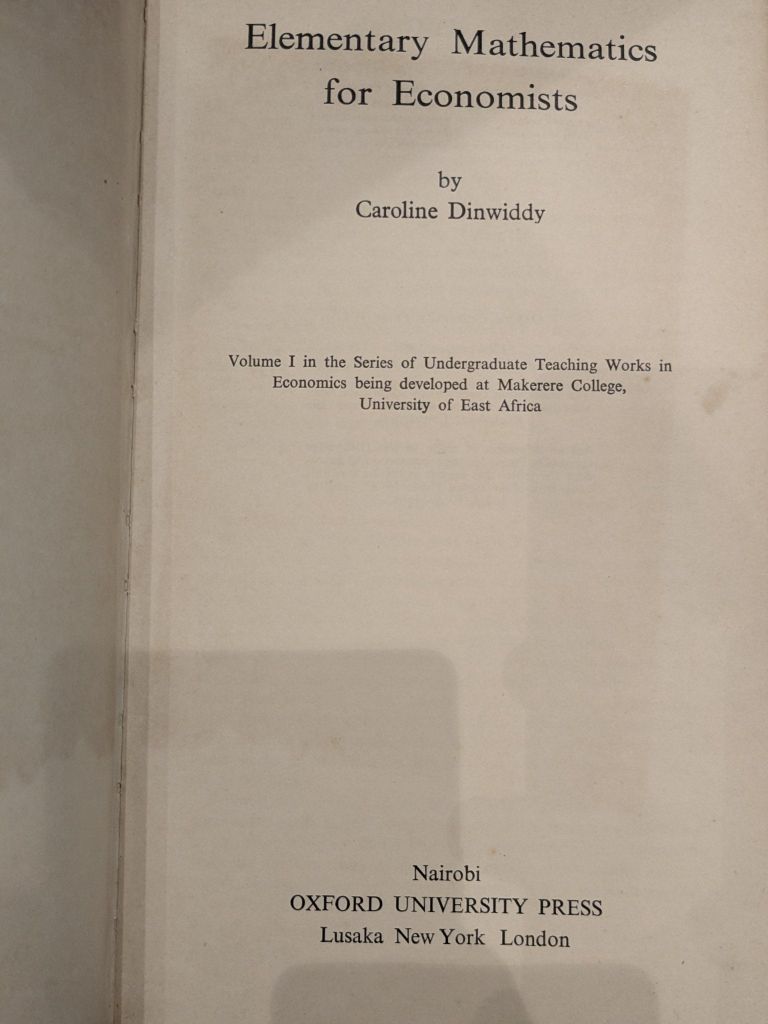 Elementary Mathematics for Economists - Caroline Dinwidy 