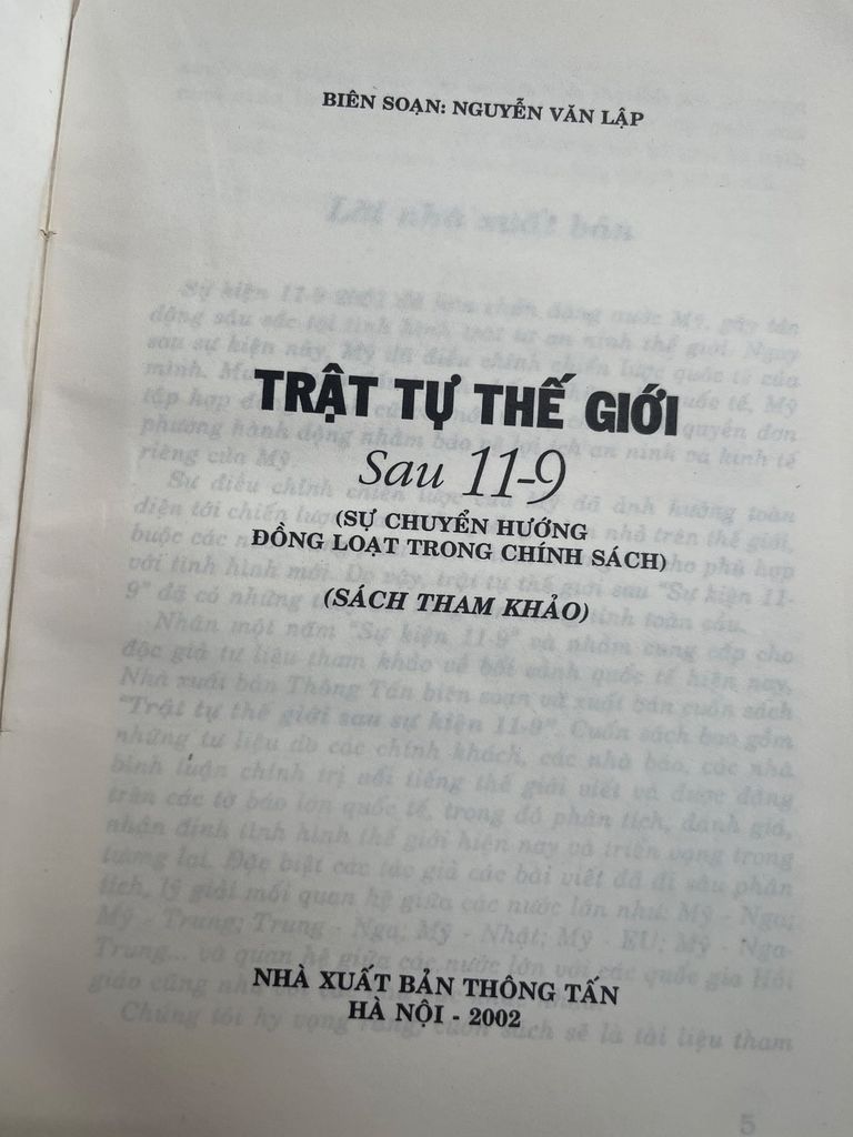  Trật Tự Thế Giới Sau 11-9 