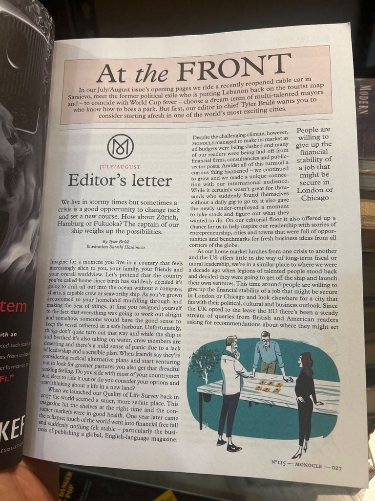  Monocle - July/August 2018 | Issue 115 | Quality Of Life Annual 