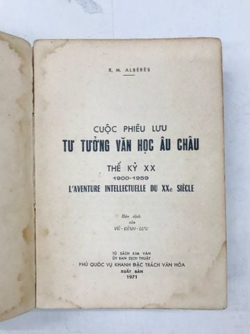 Cuộc Phiêu Lưu Tư Tưởng Văn Học Âu Châu - Vũ Đình Lưu Dịch