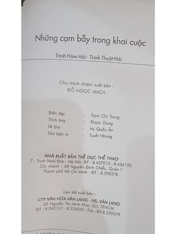 Những Cạm Bẫy Trong Khai Cuộc – Trịnh Hàm Hải, Trịnh Thuật Hải