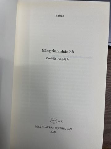  Nàng Tình Nhân Hờ – Balzac 
