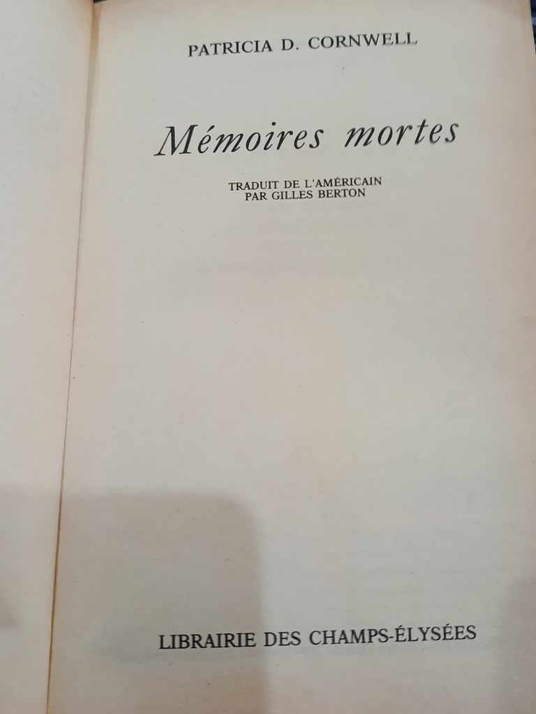  Mémoires Mortes – Patricia Cornwell 